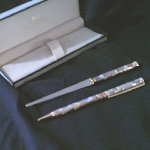 NEW Cloisonne Enamel Pen and Letter Opener Set - Picture 1 of 7